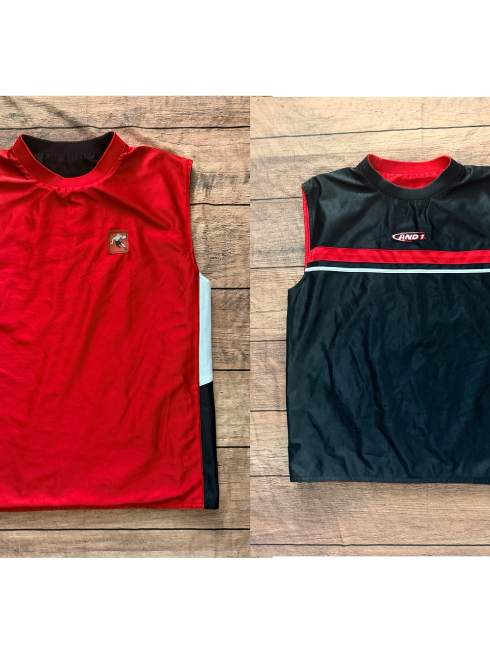 Vintage Y2K Kids Size L (14/16) And1 Reversible Red Black Tank Jersey